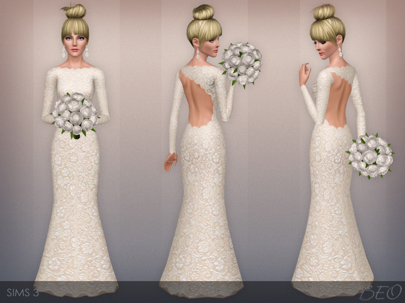 Wedding dress 43 for Sims 3 by BEO (1)